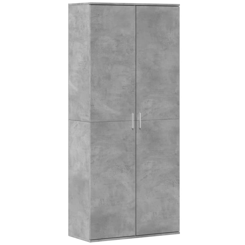 Betonszürke szerelt fa magasszekrény 80 x 35 x 180 cm 2