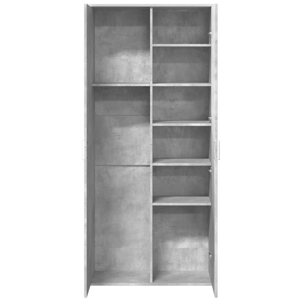 Betonszürke szerelt fa magasszekrény 80 x 35 x 180 cm 7