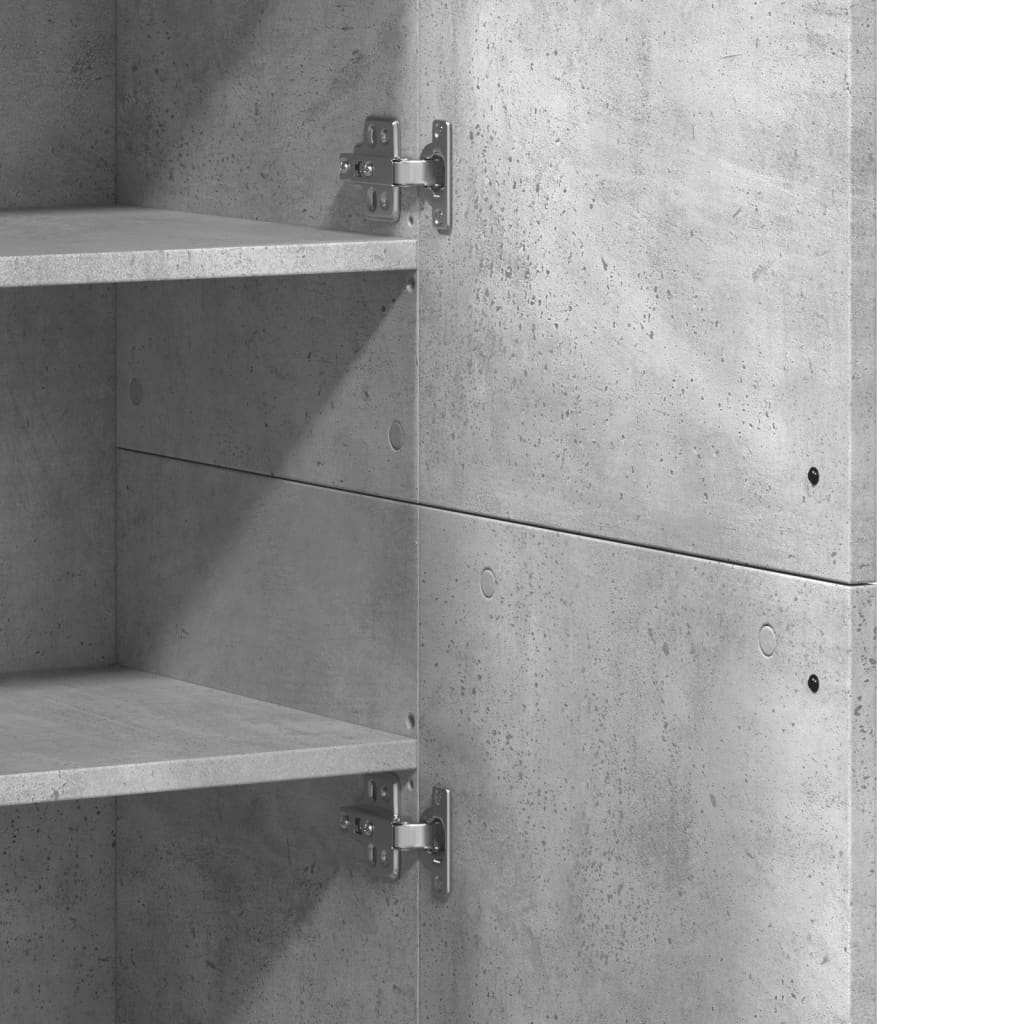 Betonszürke szerelt fa magasszekrény 80 x 35 x 180 cm 8