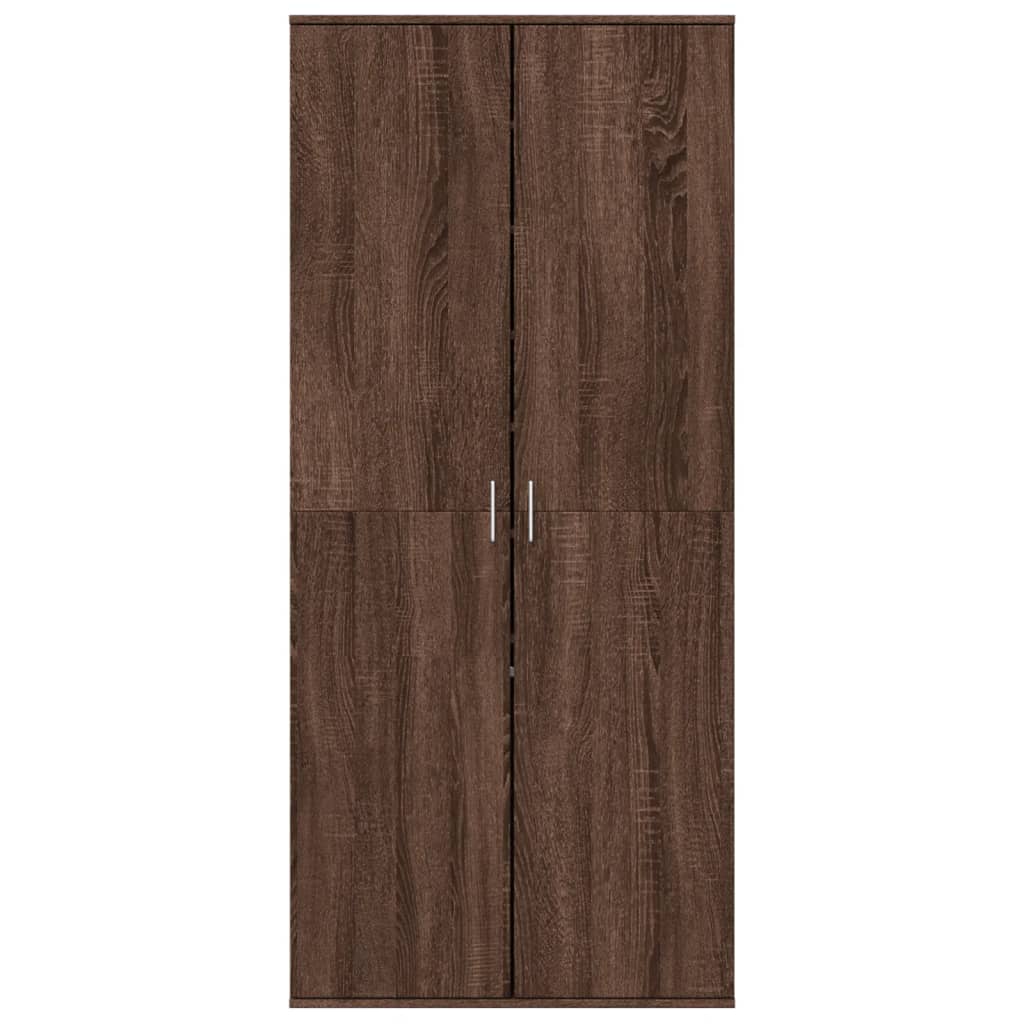 Barna tölgy színű szerelt fa cipőszekrény 80 x 39 x 178 cm 3