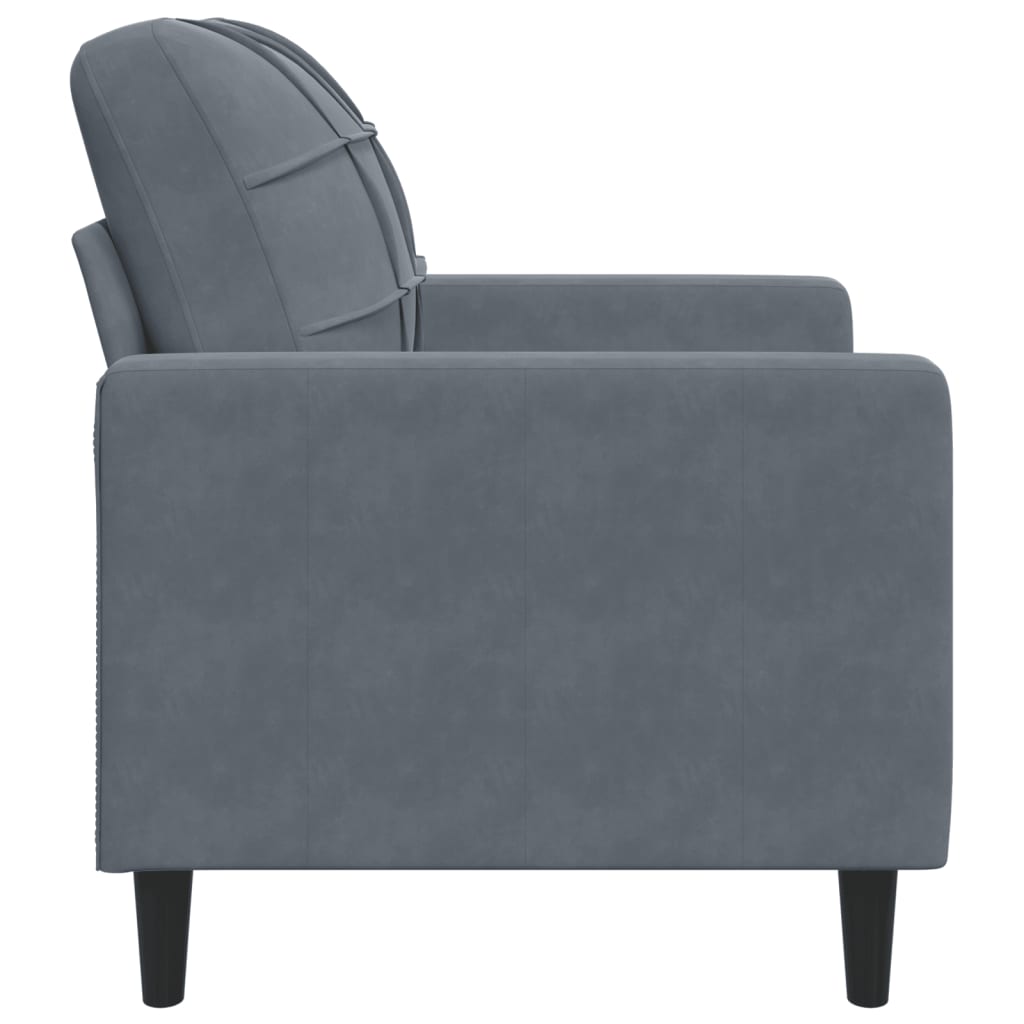 Sötétszürke bársony kanapéfotel 60 cm 5