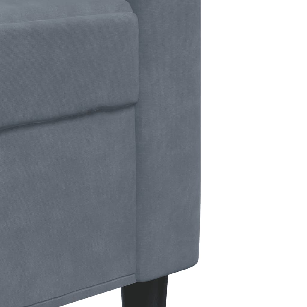 Sötétszürke bársony kanapéfotel 60 cm 7