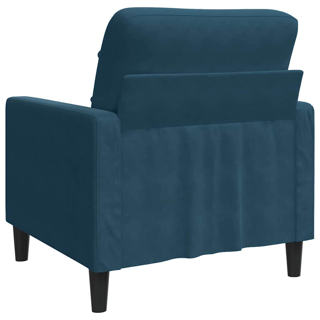 Kék bársony kanapéfotel 60 cm 6