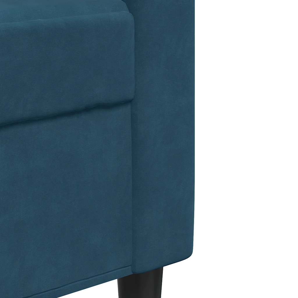 Kék bársony kanapéfotel 60 cm 7