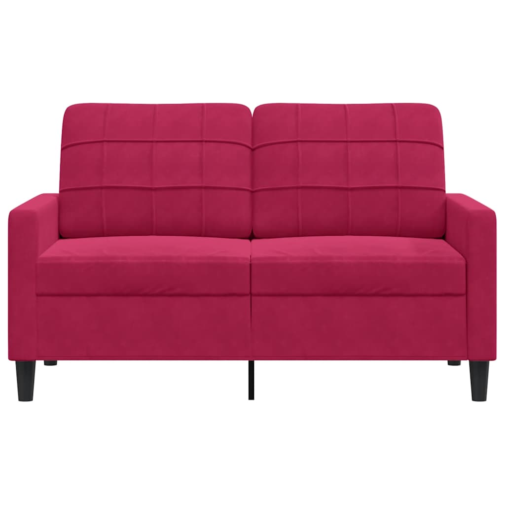 Kétszemélyes bordó bársony kanapé 120 cm 4
