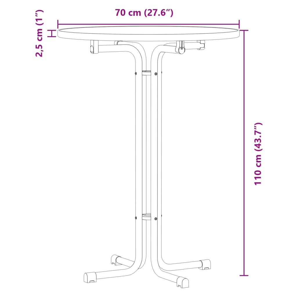 Fekete bárasztal szerelt fa és acél Ø70 x 110 cm 9