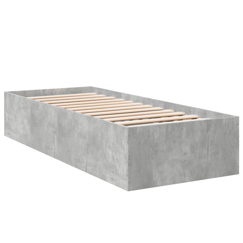 Betonszürke szerelt fa ágykeret 100 x 200 cm 6