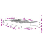 Sonoma tölgyszínű szerelt fa ágykeret LED-del 100 x 200 cm 14