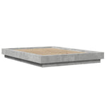 Betonszürke szerelt fa ágykeret LED-del 120 x 190 cm 3