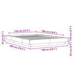 Betonszürke szerelt fa ágykeret LED-del 120 x 190 cm 14
