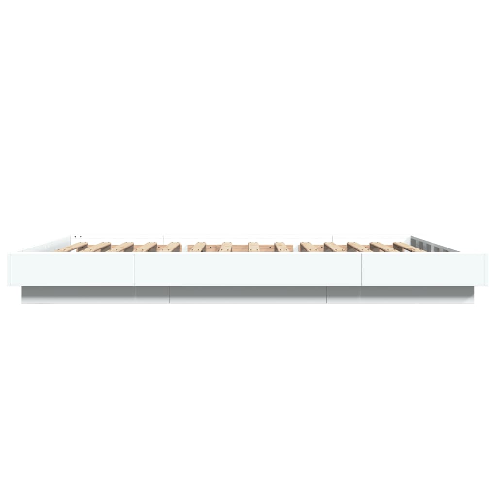 Fehér szerelt fa ágykeret 135 x 190 cm 5