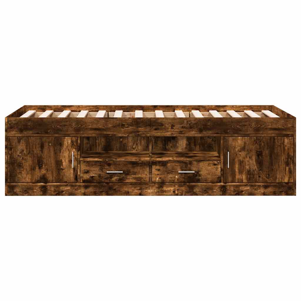 Füstös tölgy kanapéágy fiókkal matrac nélkül 90x200 cm 4