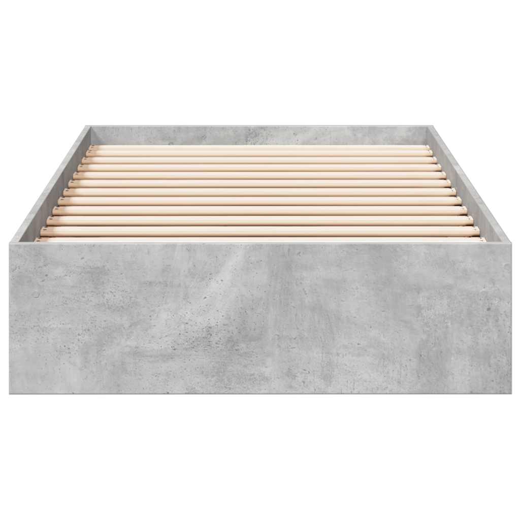 Betonszürke szerelt fa ágykeret fiókokkal 100 x 200 cm 4