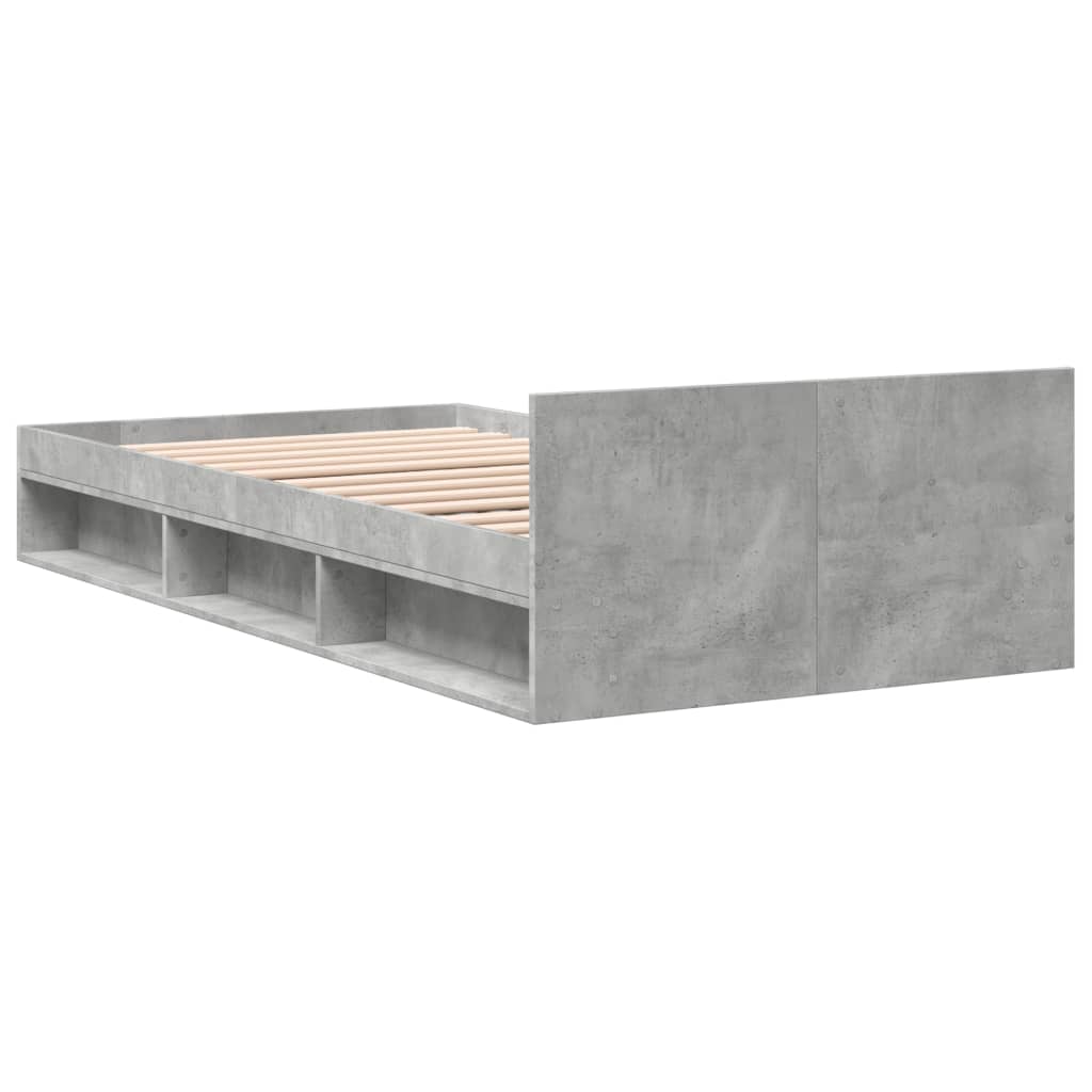 Betonszürke szerelt fa ágykeret fiókkal 90 x 200 cm 6