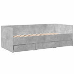 Betonszürke kanapéágy fiókkal matrac nélkül 90x190 cm 3