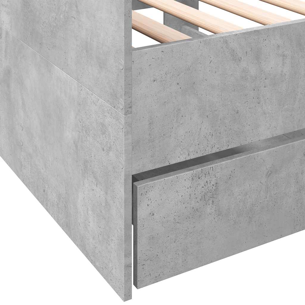 Betonszürke kanapéágy fiókkal matrac nélkül 90x190 cm 7