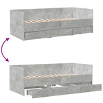 Betonszürke kanapéágy fiókkal matrac nélkül 90x190 cm 8
