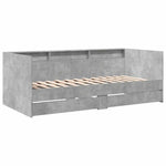 Betonszürke kanapéágy fiókkal matrac nélkül 100x200 cm 3