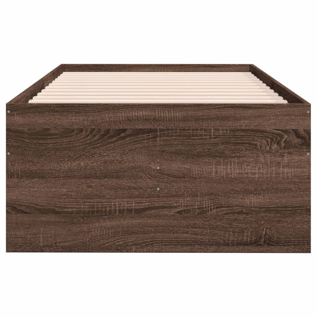 Barna tölgy kanapéágy fiókkal matrac nélkül 75x190 cm 5