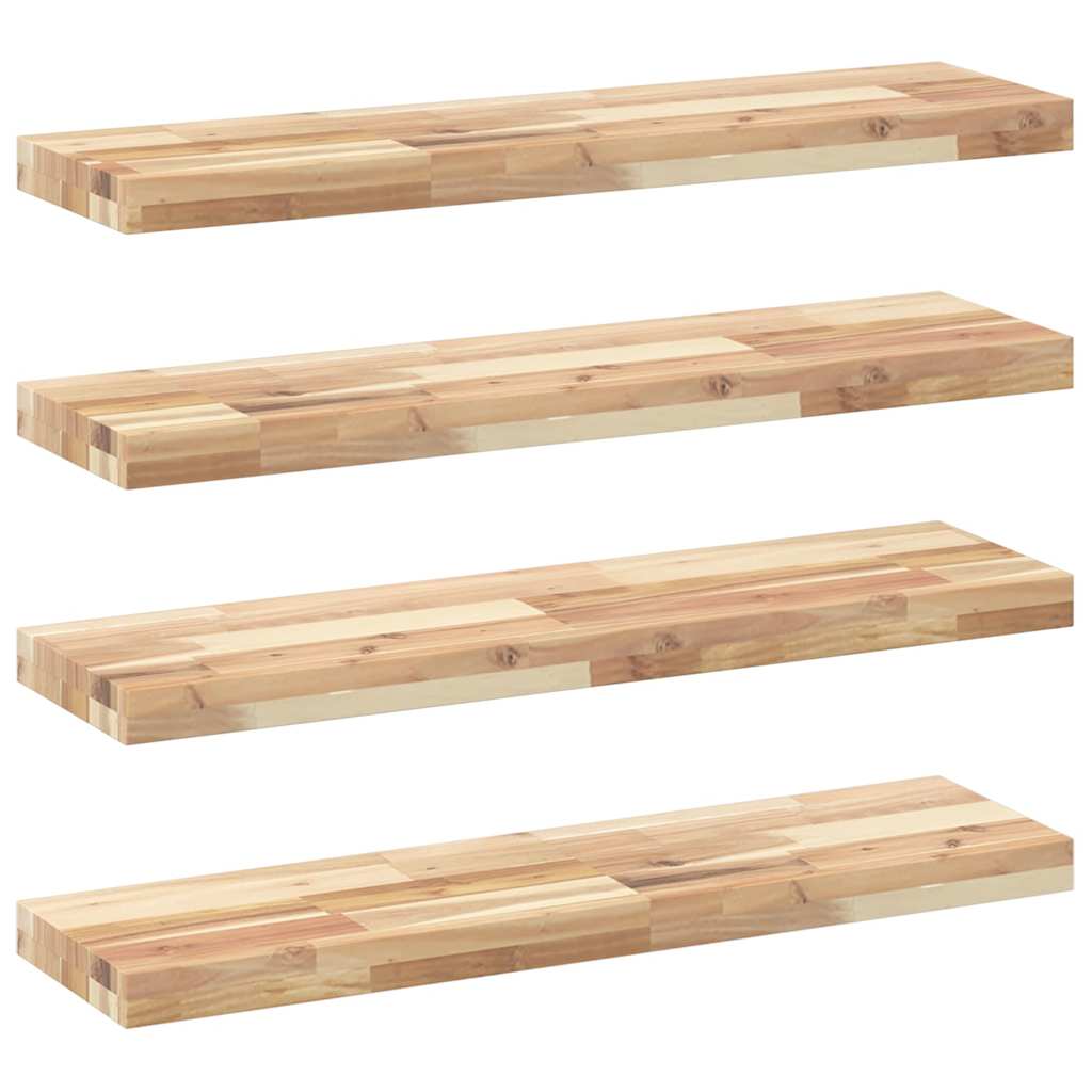4 db kezeletlen tömör akácfa függőpolc 100 x 20 x 4 cm 2