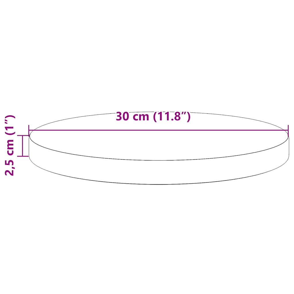 Viaszbarna tömör fenyőfa kerek asztallap Ø30 x 2,5 cm 8