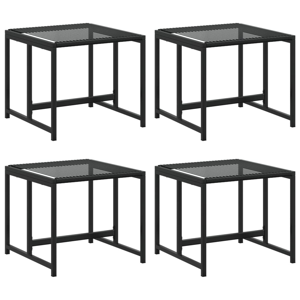 4 db fekete polyrattan kerti ülőke 2