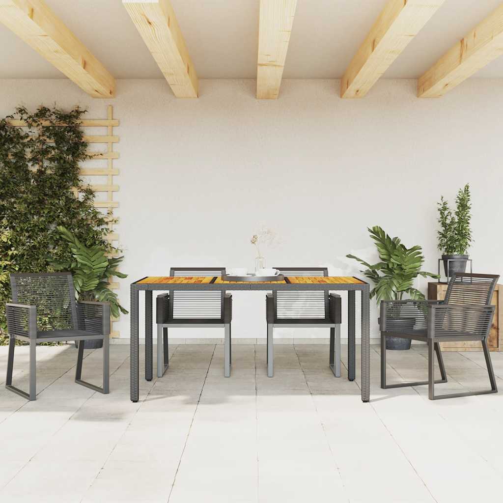 4 db fekete polyrattan kerti szék 3