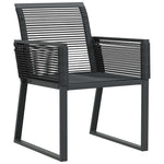 4 db fekete polyrattan kerti szék 4