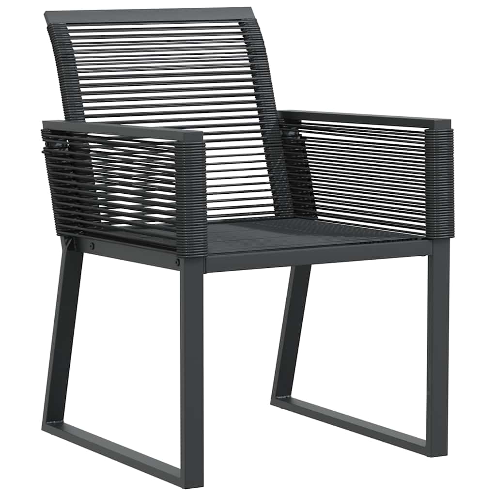 4 db fekete polyrattan kerti szék 4