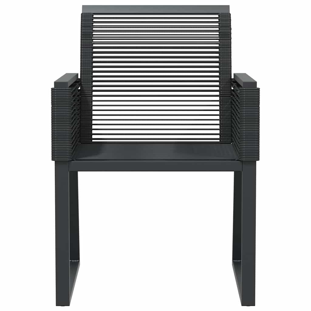 4 db fekete polyrattan kerti szék 5
