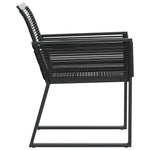 4 db fekete polyrattan kerti szék 6