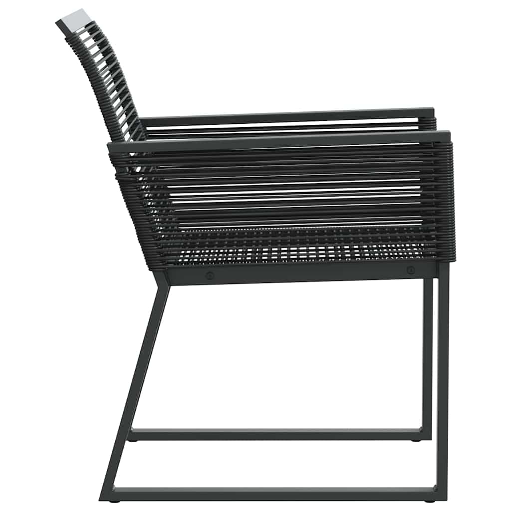 4 db fekete polyrattan kerti szék 6