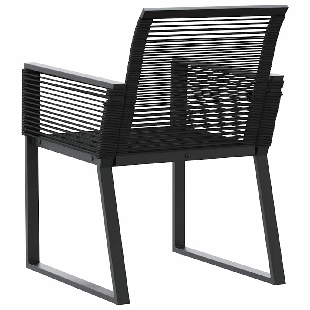 4 db fekete polyrattan kerti szék 7