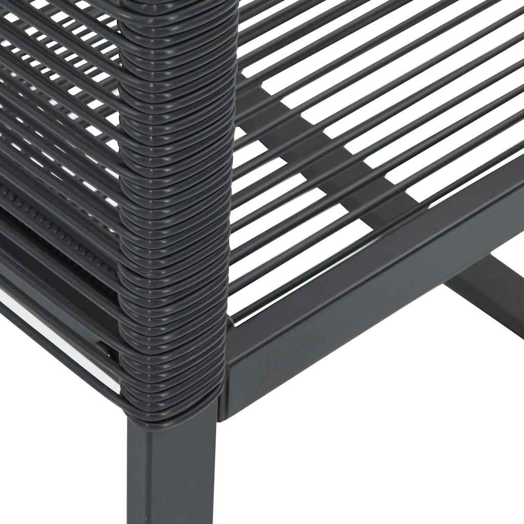 4 db fekete polyrattan kerti szék 8