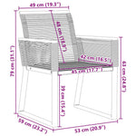 4 db fekete polyrattan kerti szék 9
