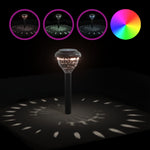 4 db meleg fehér és RGB napelemes ösvény lámpa tüskével 6
