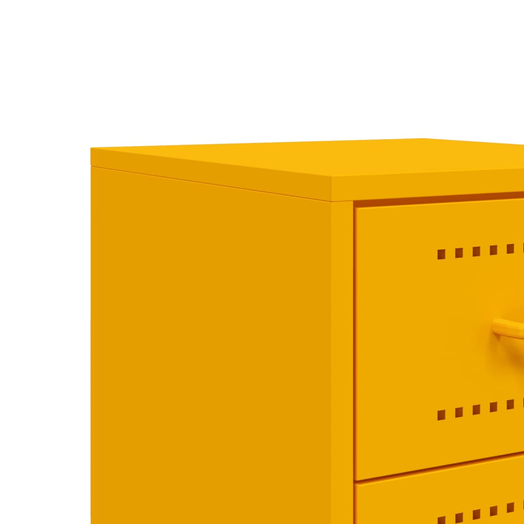 2 db mustársárga acél éjjeliszekrény 36x39x60,5 cm 10