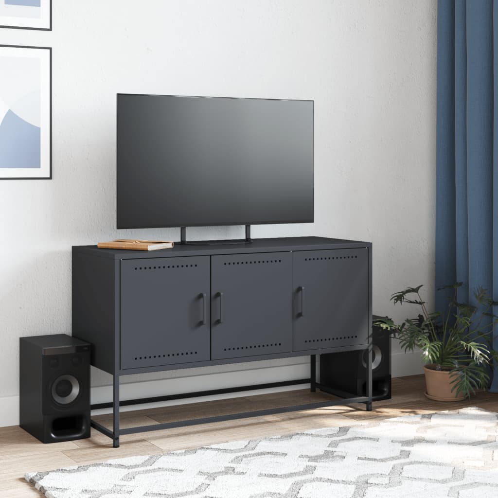 Antracitszürke acél TV-szekrény 100,5x39x60,5 cm 3