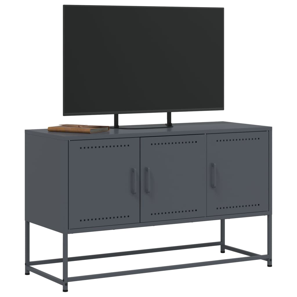 Antracitszürke acél TV-szekrény 100,5x39x60,5 cm 4