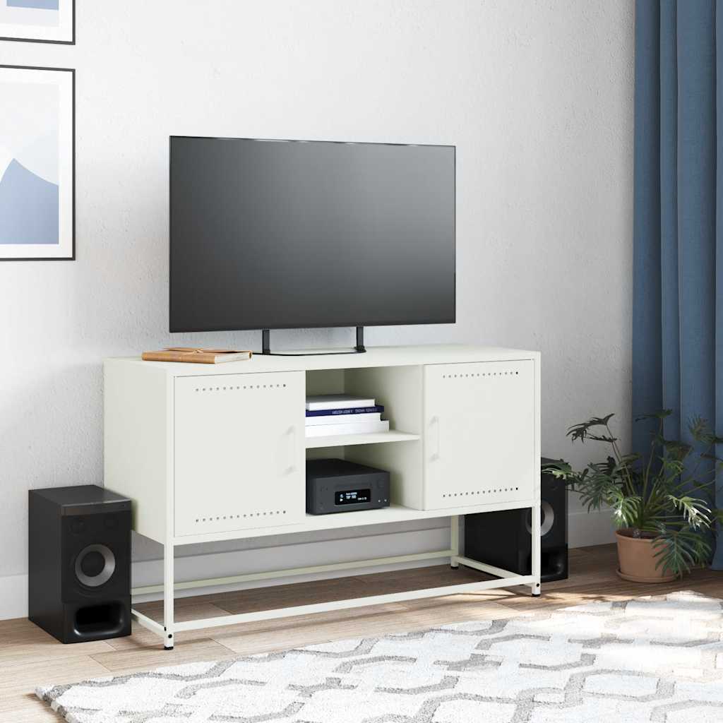 Fehér acél TV-szekrény 100,5x39x60,5 cm 3