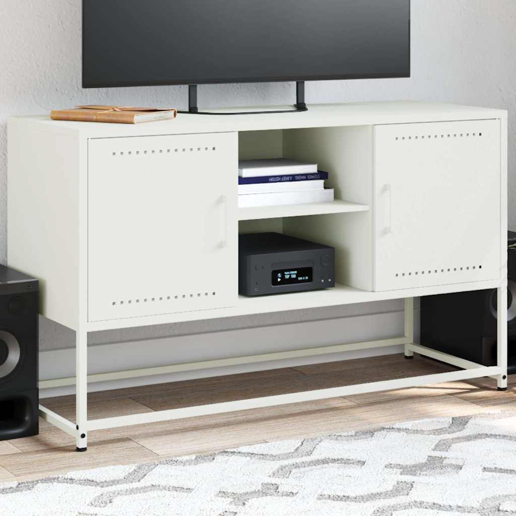 Fehér acél TV-szekrény 100,5x39x60,5 cm