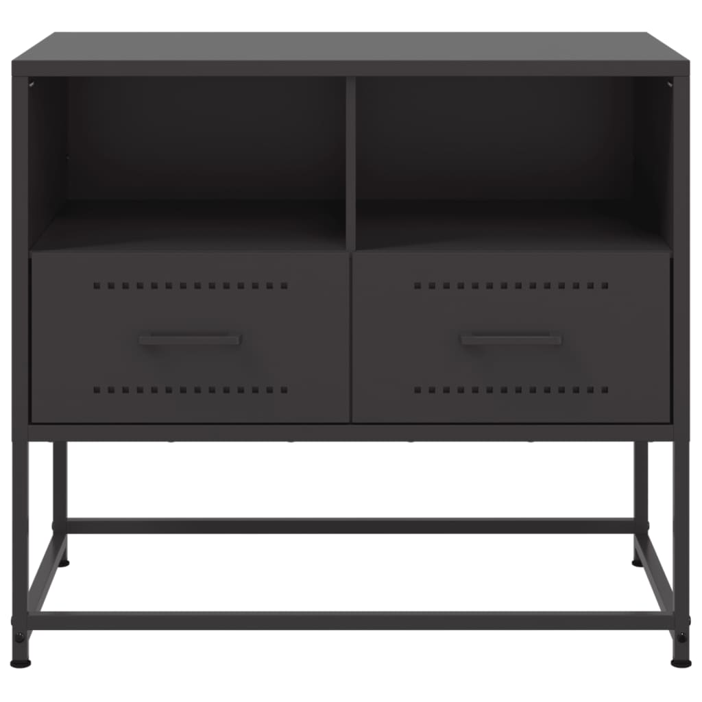 Fekete acél TV-szekrény 68 x 39 x 60,5 cm 6