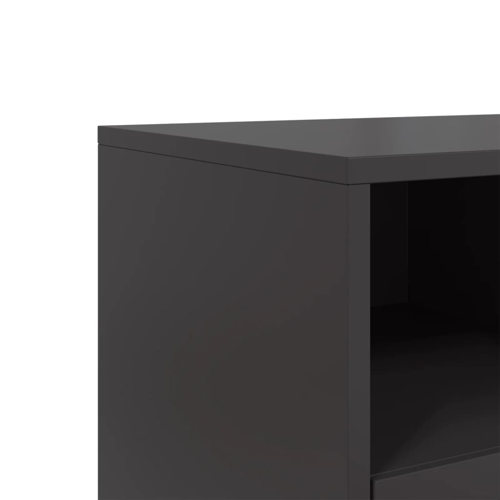Fekete acél TV-szekrény 68 x 39 x 60,5 cm 10