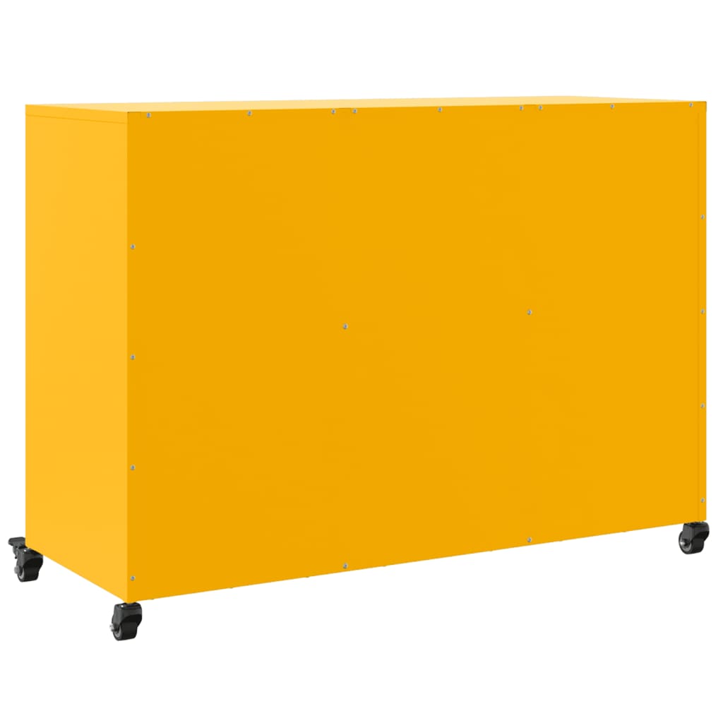 Mustársárga acél tálalószekrény 100,5 x 39 x 72 cm 8