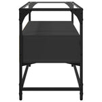 Fekete szerelt fa TV-szekrény üveglappal 80 x 35 x 51 cm 5