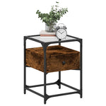 Füstös tölgy színű szerelt fa éjjeliszekrény 40 x 40 x 55 cm 3