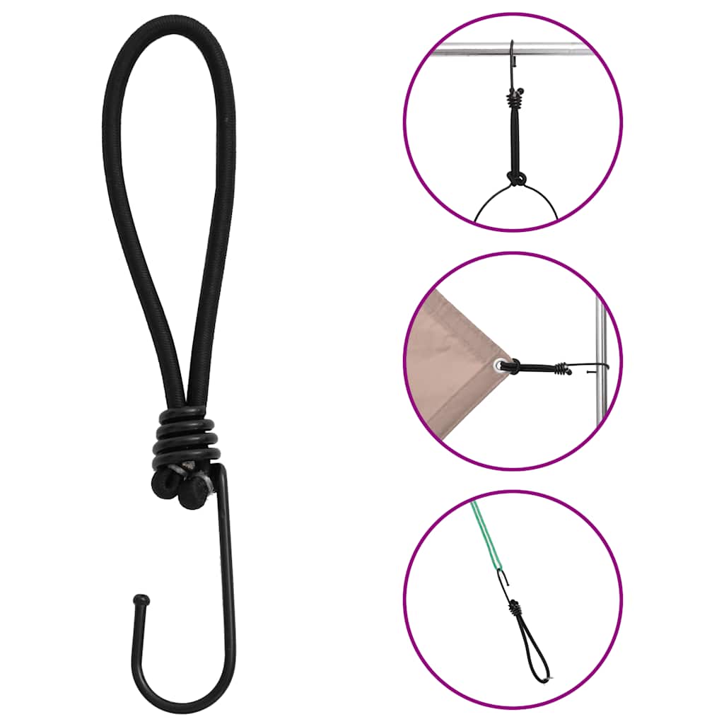 50 db bungeekötél kampókkal 17 cm 5