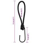 50 db bungeekötél kampókkal 17 cm 6