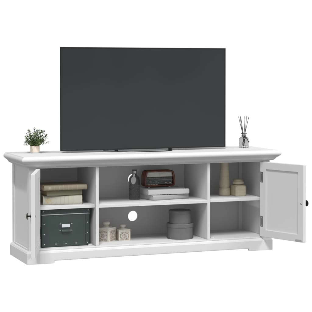Fehér szerelt fa TV-szekrény 110 x 30 x 41 cm 4