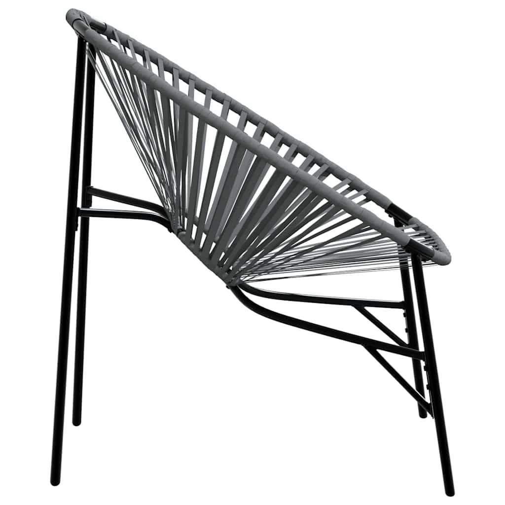Fekete világosszürke polyrattan kerti tojás szék 5